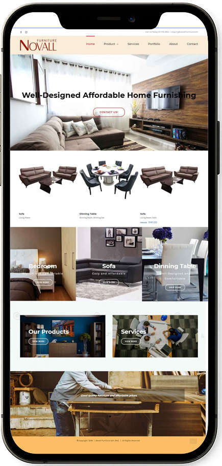jpress portfolio novall furniture mobile