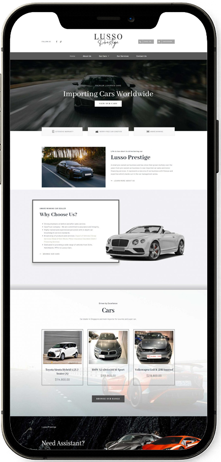 jpress portfolio lusso prestige mobile