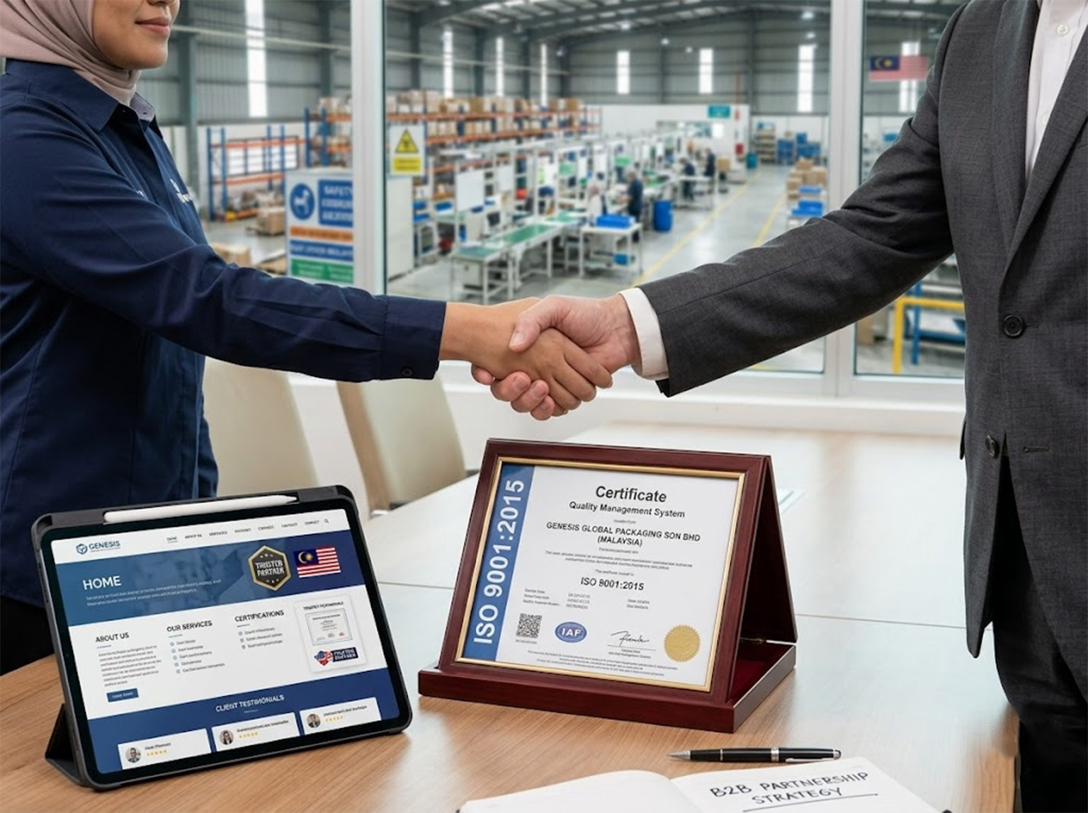 B2B trust building with ISO certifications and professional SME website malaysian packaging