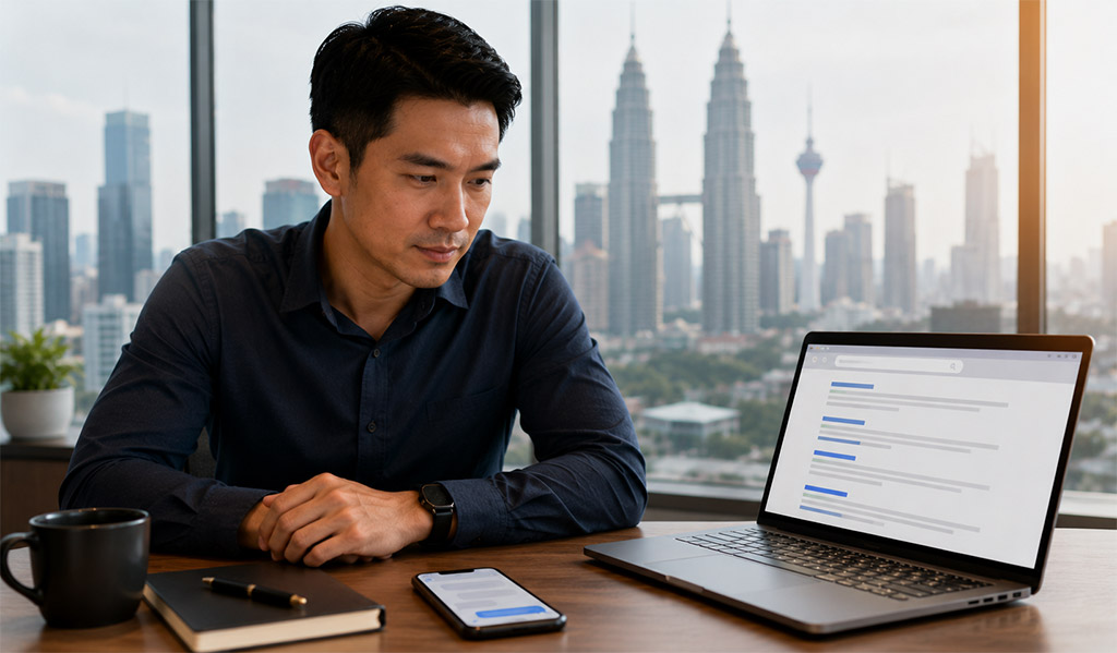 AEO and GEO Malaysia business owner comparing AI search