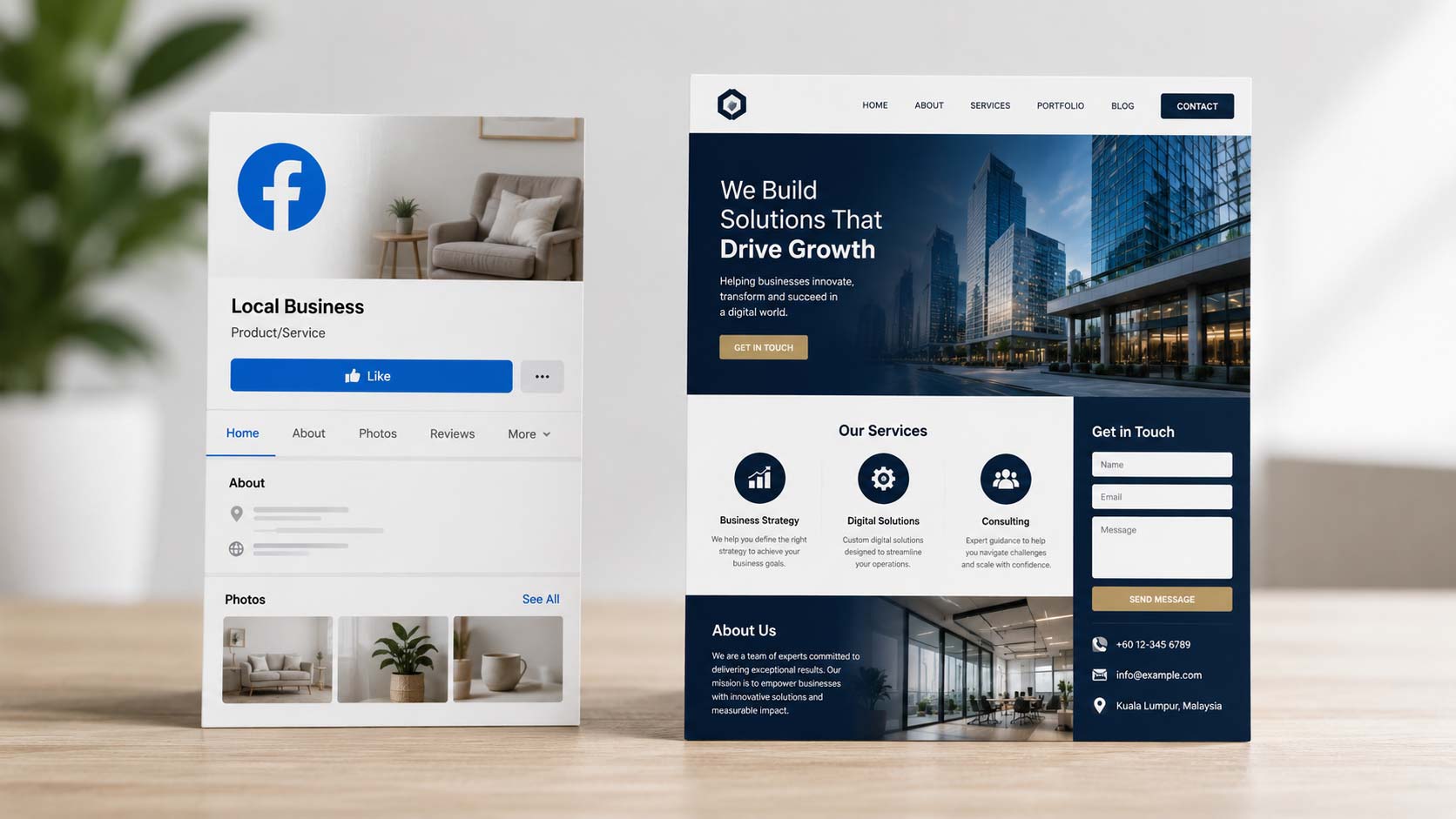website vs facebook page Malaysia
